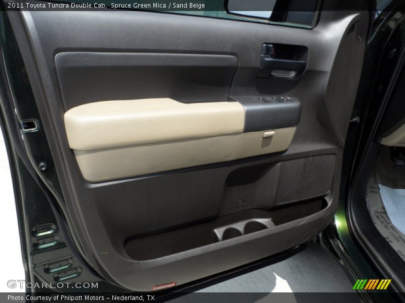 Spruce Green Mica / Sand Beige 2011 Toyota Tundra Double Cab