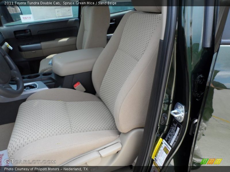 Spruce Green Mica / Sand Beige 2011 Toyota Tundra Double Cab