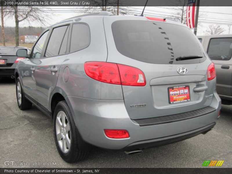 Steel Gray / Gray 2008 Hyundai Santa Fe SE 4WD
