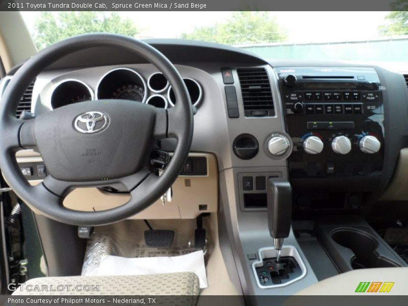 Spruce Green Mica / Sand Beige 2011 Toyota Tundra Double Cab