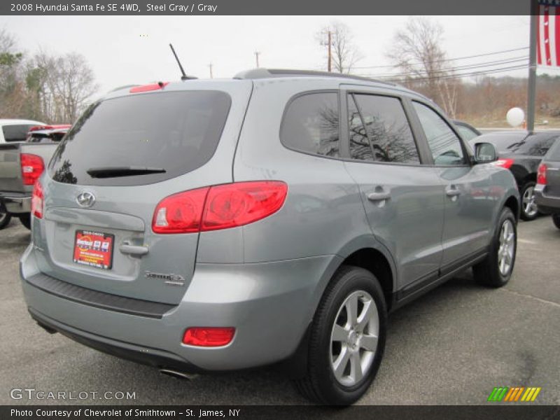 Steel Gray / Gray 2008 Hyundai Santa Fe SE 4WD