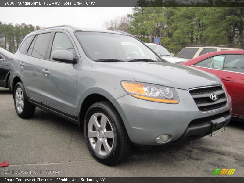 Steel Gray / Gray 2008 Hyundai Santa Fe SE 4WD