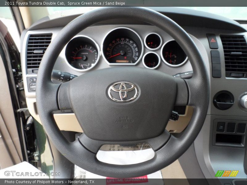 Spruce Green Mica / Sand Beige 2011 Toyota Tundra Double Cab