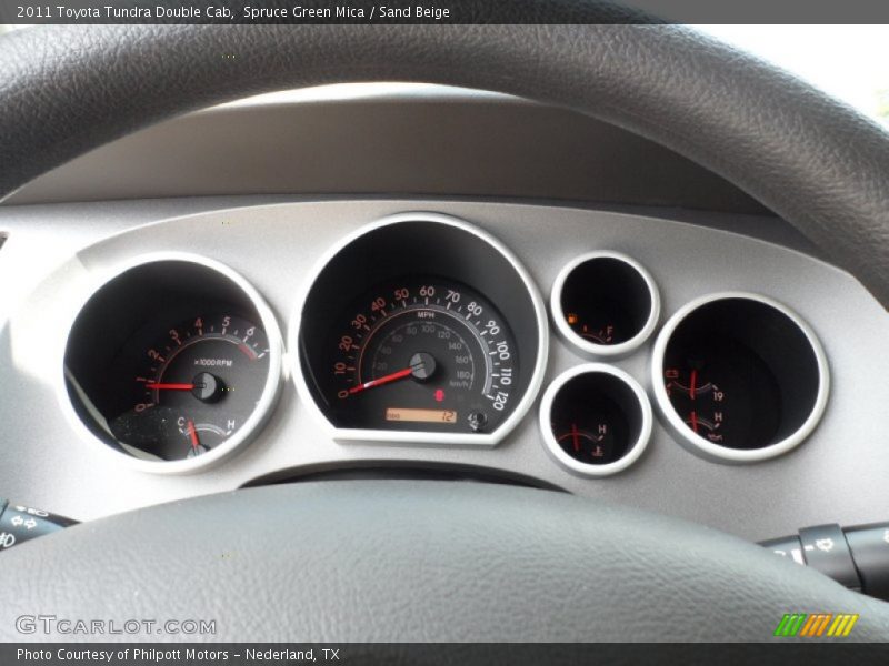 Spruce Green Mica / Sand Beige 2011 Toyota Tundra Double Cab