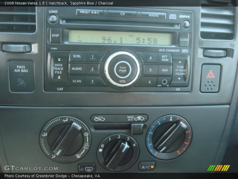 Sapphire Blue / Charcoal 2008 Nissan Versa 1.8 S Hatchback