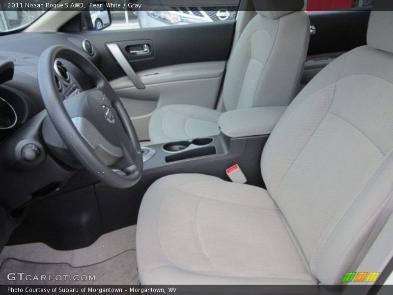 Pearl White / Gray 2011 Nissan Rogue S AWD