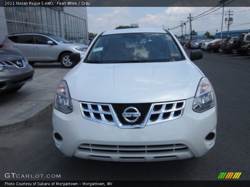 Pearl White / Gray 2011 Nissan Rogue S AWD