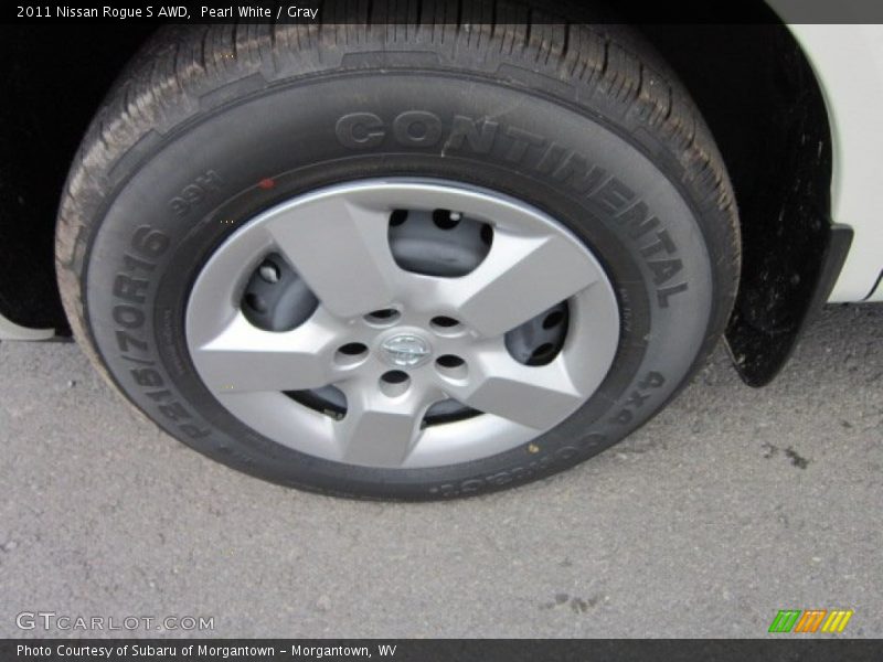 Pearl White / Gray 2011 Nissan Rogue S AWD