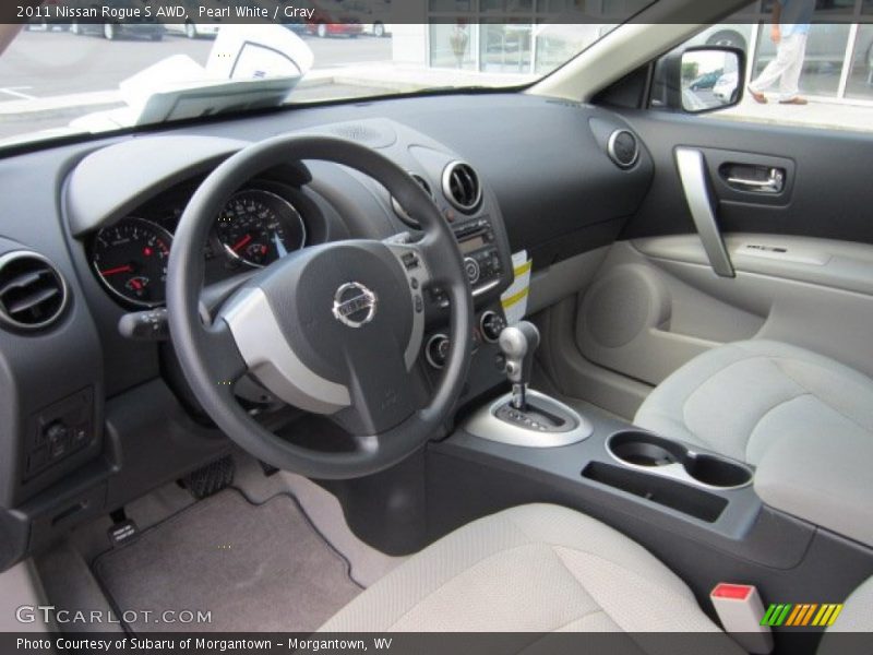 Pearl White / Gray 2011 Nissan Rogue S AWD