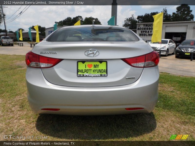 Shimmering Silver / Gray 2012 Hyundai Elantra Limited