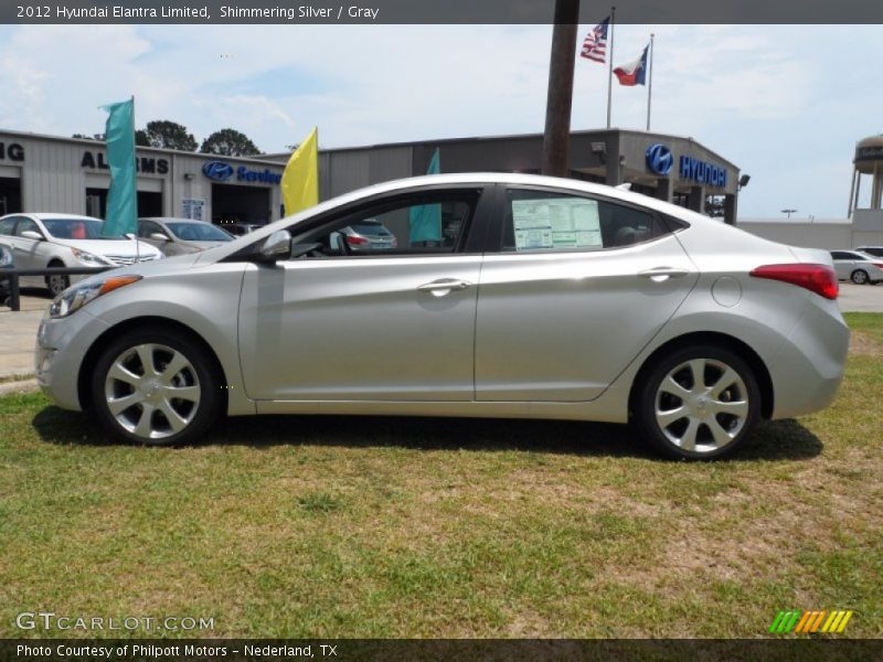 Shimmering Silver / Gray 2012 Hyundai Elantra Limited