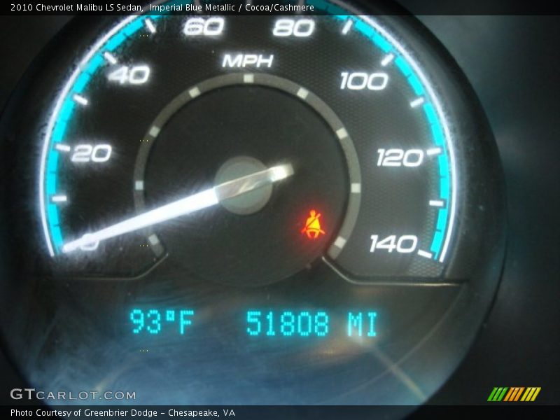 Imperial Blue Metallic / Cocoa/Cashmere 2010 Chevrolet Malibu LS Sedan