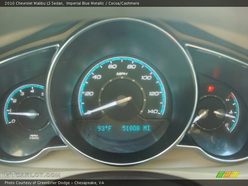 Imperial Blue Metallic / Cocoa/Cashmere 2010 Chevrolet Malibu LS Sedan