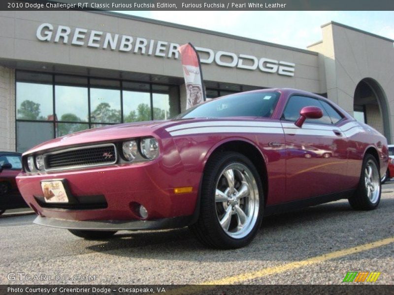 Furious Fuchsia / Pearl White Leather 2010 Dodge Challenger R/T Classic Furious Fuchsia Edition