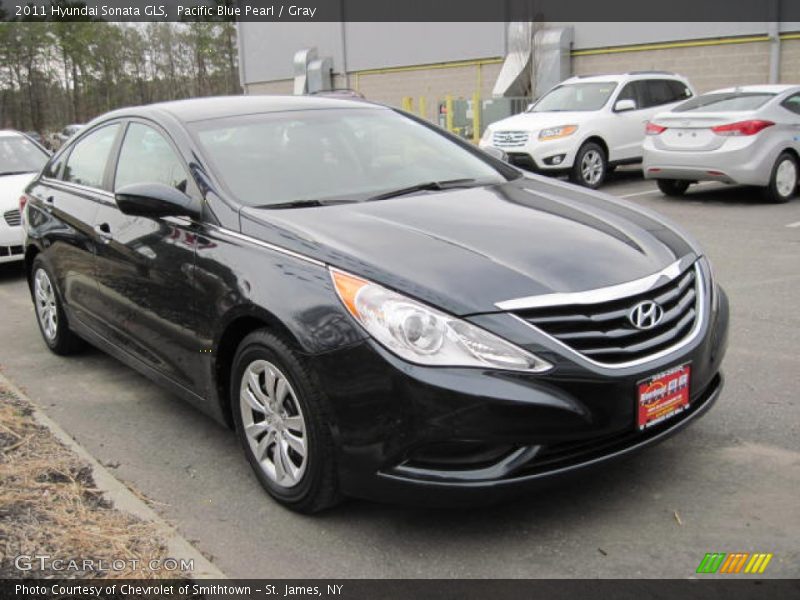 Pacific Blue Pearl / Gray 2011 Hyundai Sonata GLS