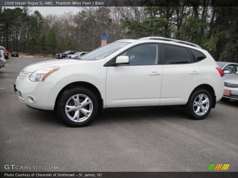 Phantom White Pearl / Black 2008 Nissan Rogue SL AWD