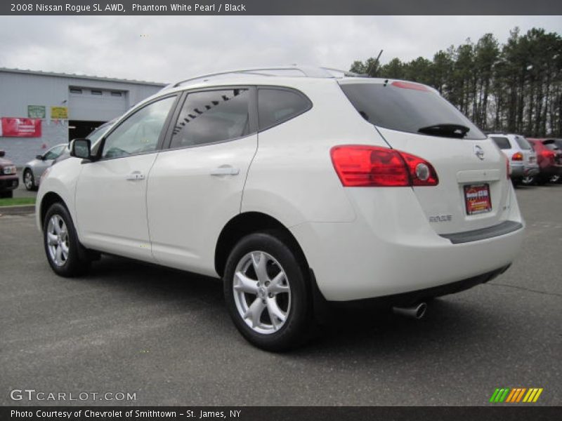 Phantom White Pearl / Black 2008 Nissan Rogue SL AWD