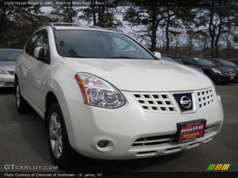 Phantom White Pearl / Black 2008 Nissan Rogue SL AWD