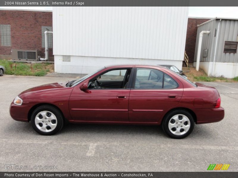 Inferno Red / Sage 2004 Nissan Sentra 1.8 S