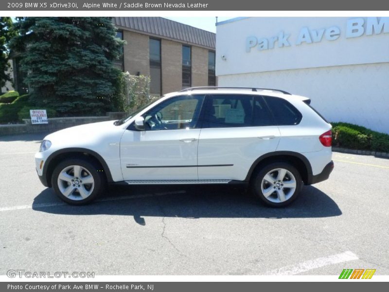 Alpine White / Saddle Brown Nevada Leather 2009 BMW X5 xDrive30i