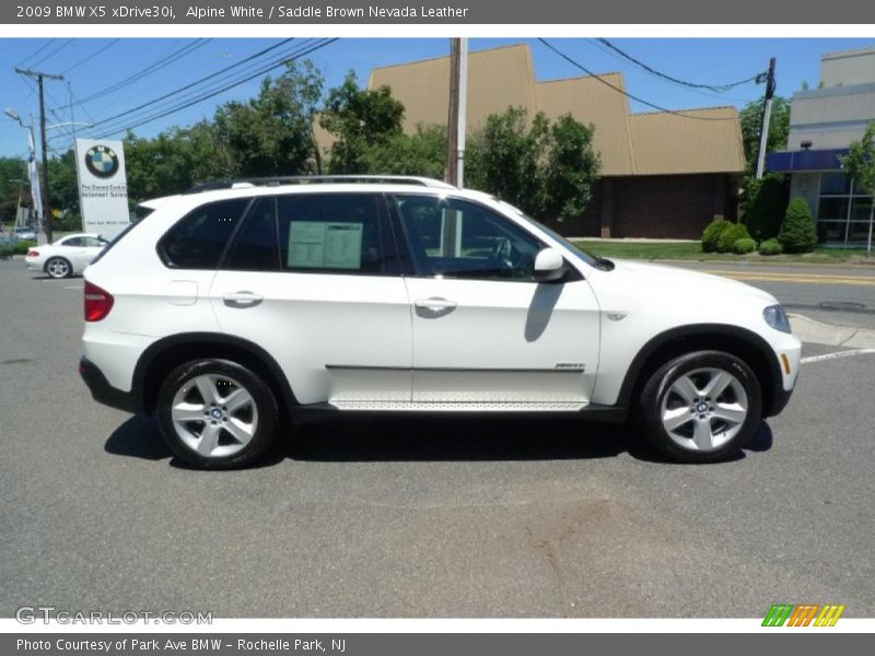 Alpine White / Saddle Brown Nevada Leather 2009 BMW X5 xDrive30i