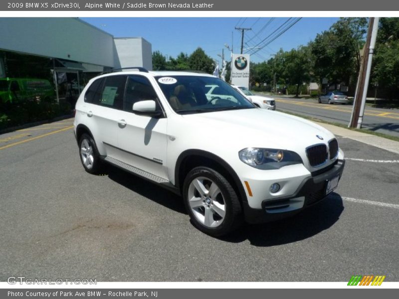 Alpine White / Saddle Brown Nevada Leather 2009 BMW X5 xDrive30i
