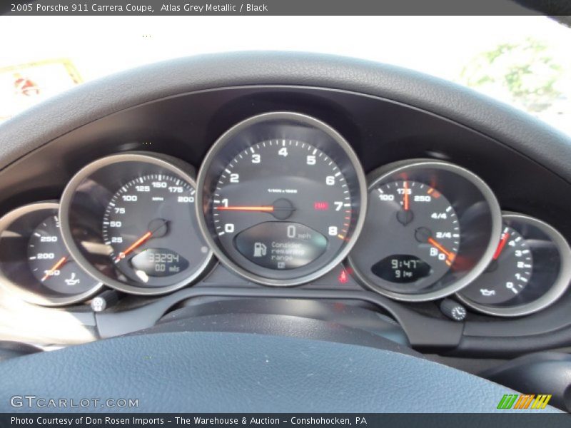 Atlas Grey Metallic / Black 2005 Porsche 911 Carrera Coupe