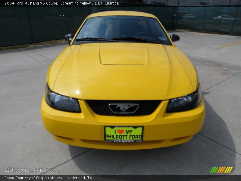 Screaming Yellow / Dark Charcoal 2004 Ford Mustang V6 Coupe