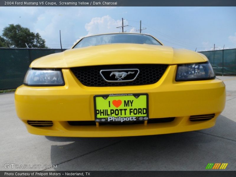 Screaming Yellow / Dark Charcoal 2004 Ford Mustang V6 Coupe