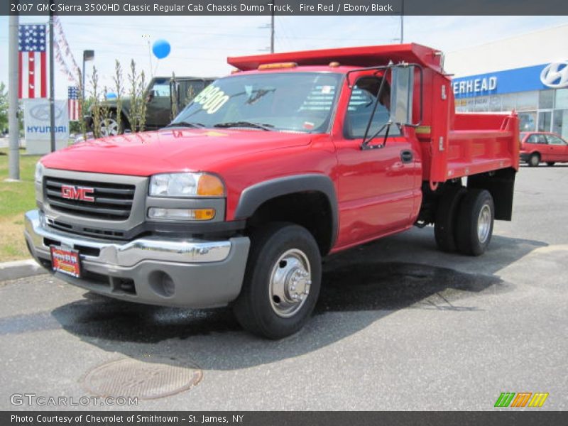Fire Red / Ebony Black 2007 GMC Sierra 3500HD Classic Regular Cab Chassis Dump Truck