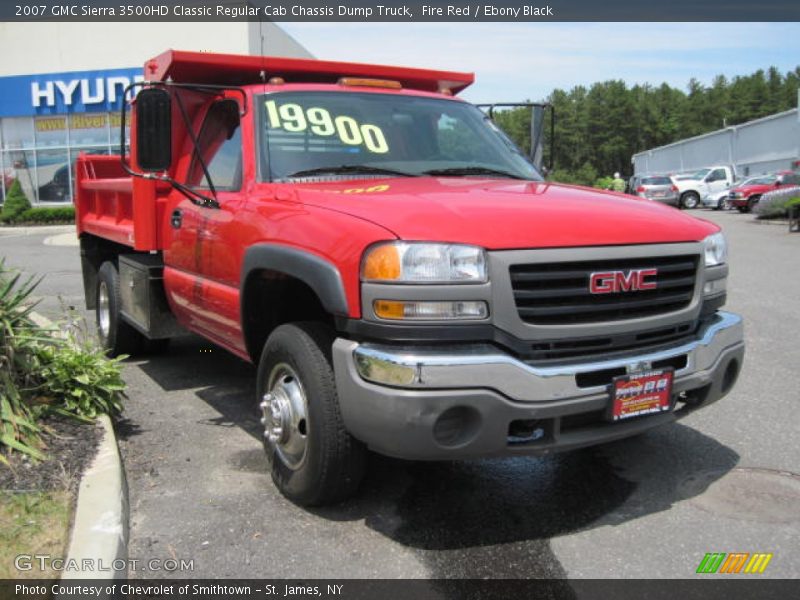 Fire Red / Ebony Black 2007 GMC Sierra 3500HD Classic Regular Cab Chassis Dump Truck