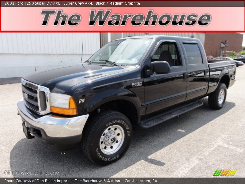 Black / Medium Graphite 2001 Ford F250 Super Duty XLT Super Crew 4x4