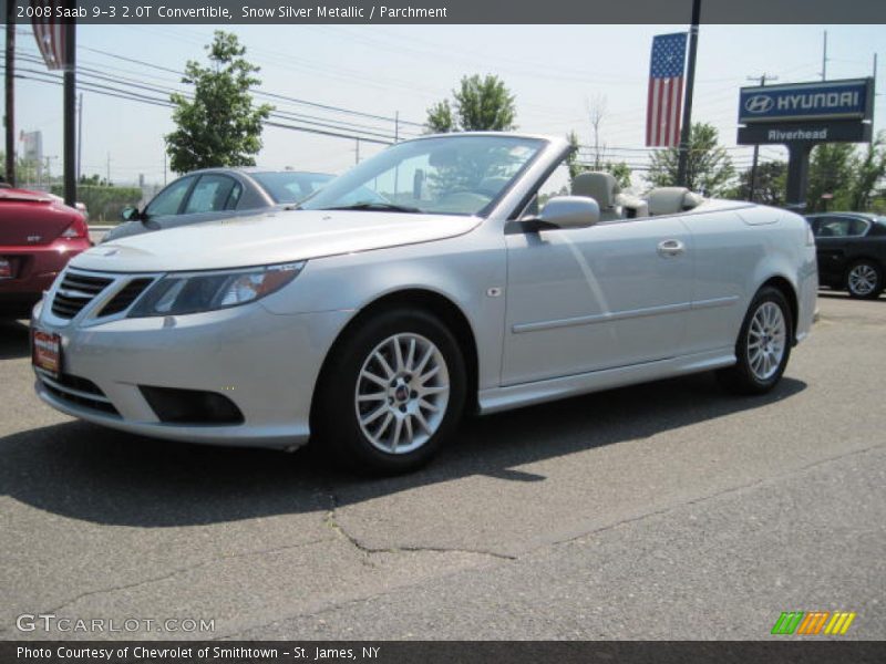 Snow Silver Metallic / Parchment 2008 Saab 9-3 2.0T Convertible