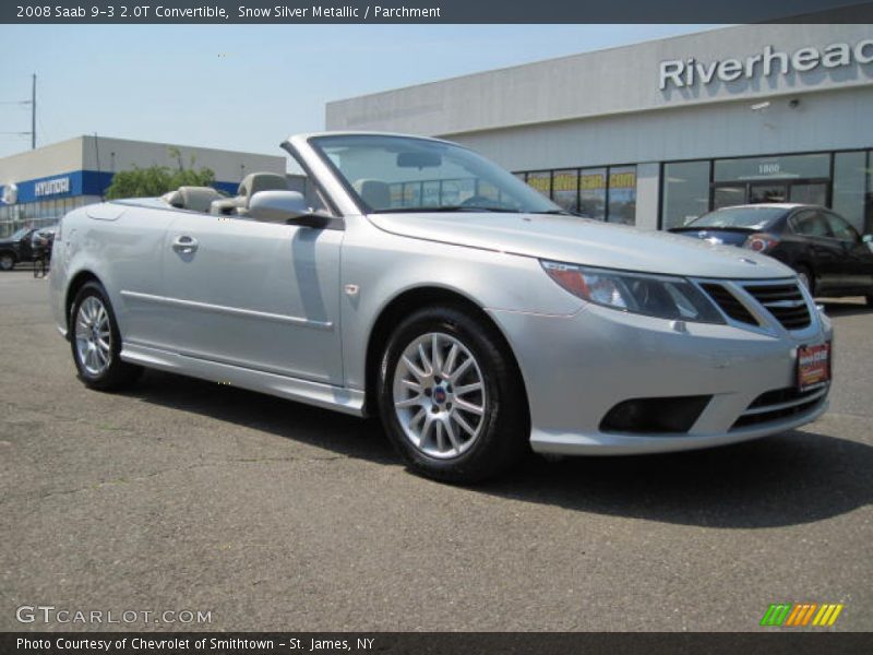 Snow Silver Metallic / Parchment 2008 Saab 9-3 2.0T Convertible