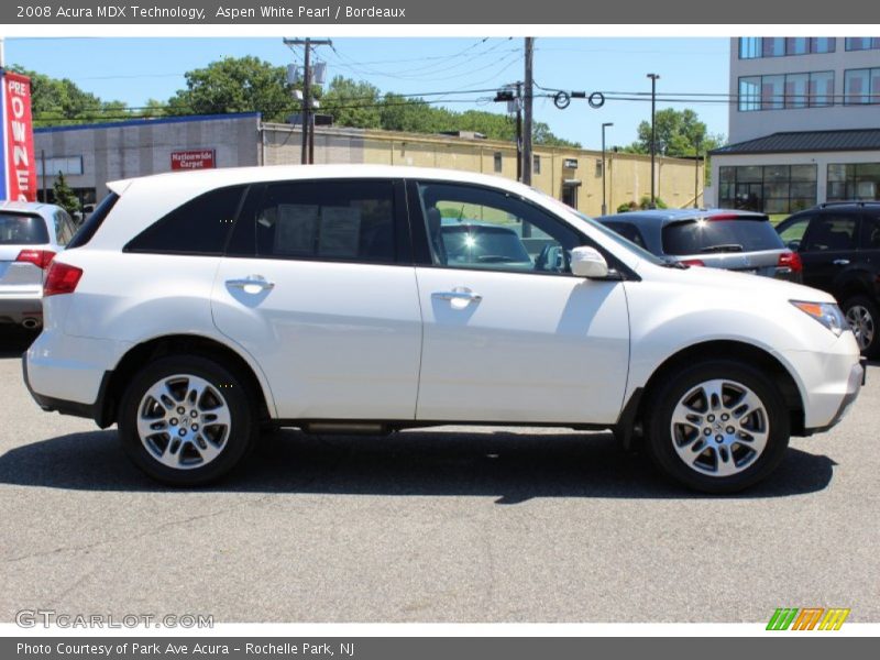 Aspen White Pearl / Bordeaux 2008 Acura MDX Technology