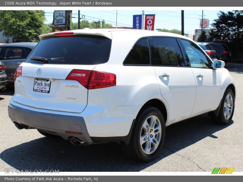 Aspen White Pearl / Bordeaux 2008 Acura MDX Technology