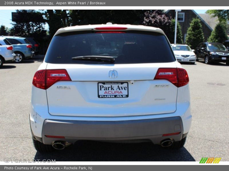 Aspen White Pearl / Bordeaux 2008 Acura MDX Technology