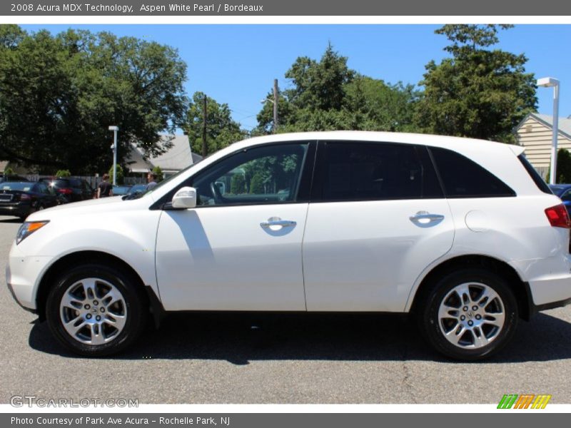 Aspen White Pearl / Bordeaux 2008 Acura MDX Technology