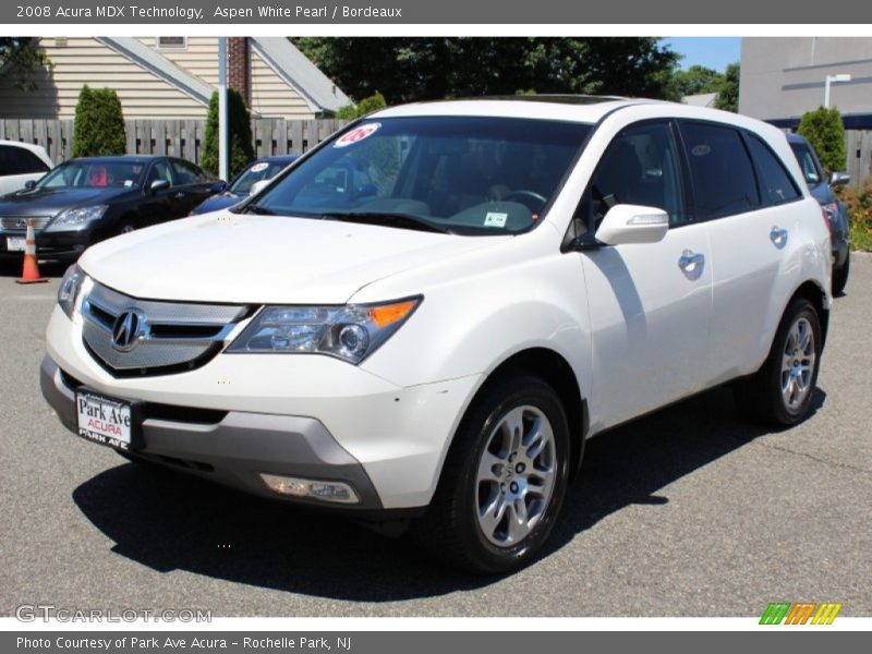 Aspen White Pearl / Bordeaux 2008 Acura MDX Technology
