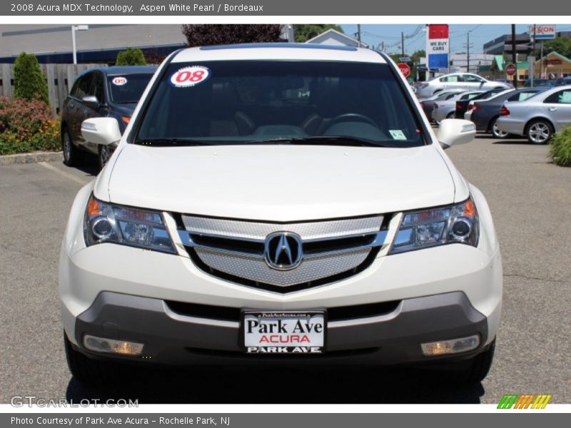 Aspen White Pearl / Bordeaux 2008 Acura MDX Technology