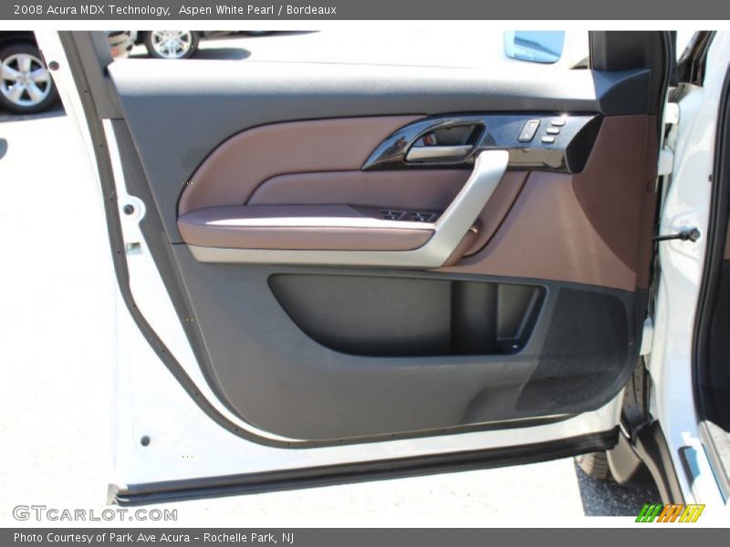 Aspen White Pearl / Bordeaux 2008 Acura MDX Technology