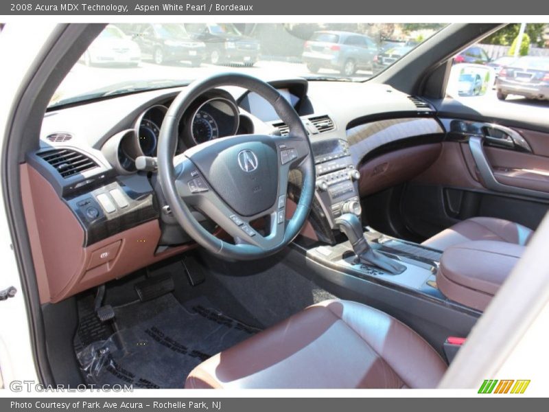Aspen White Pearl / Bordeaux 2008 Acura MDX Technology