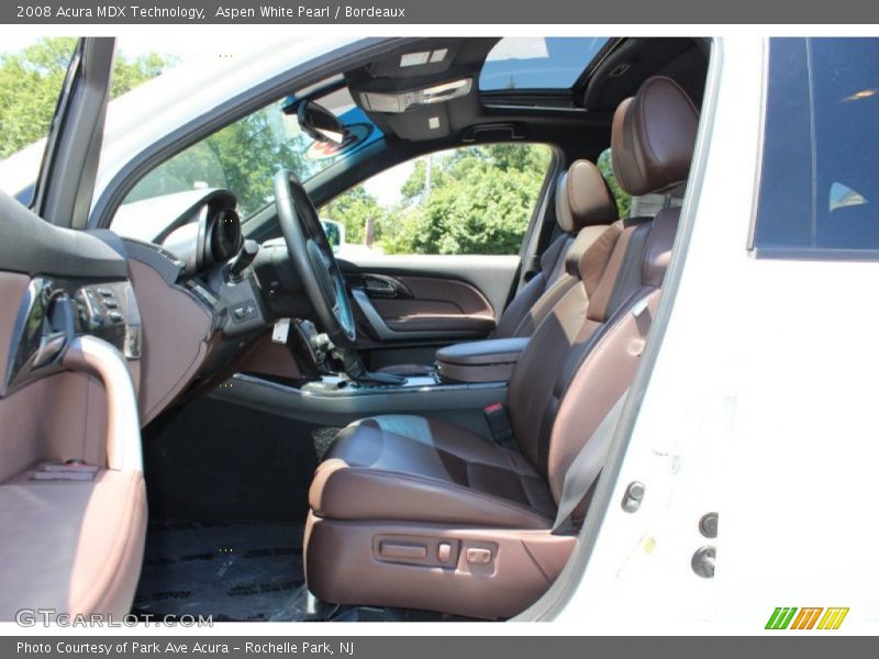 Aspen White Pearl / Bordeaux 2008 Acura MDX Technology