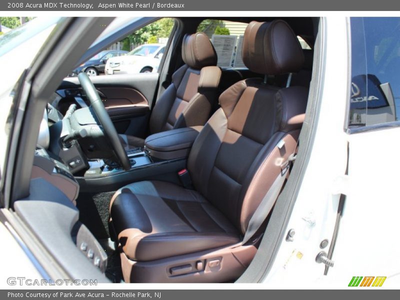 Aspen White Pearl / Bordeaux 2008 Acura MDX Technology