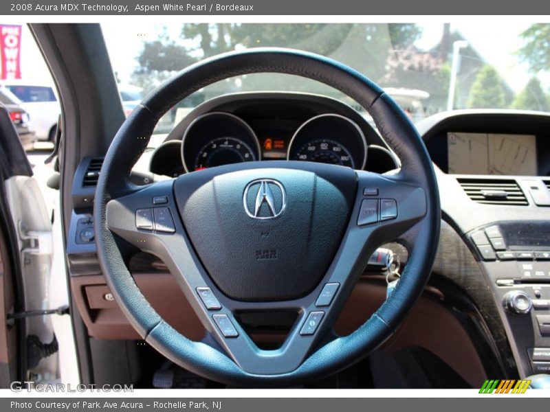 Aspen White Pearl / Bordeaux 2008 Acura MDX Technology