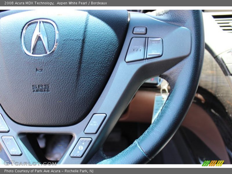 Aspen White Pearl / Bordeaux 2008 Acura MDX Technology