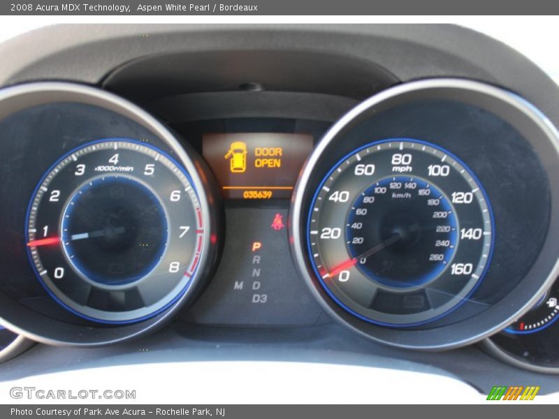 Aspen White Pearl / Bordeaux 2008 Acura MDX Technology