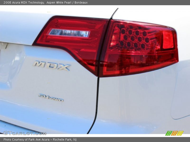 Aspen White Pearl / Bordeaux 2008 Acura MDX Technology