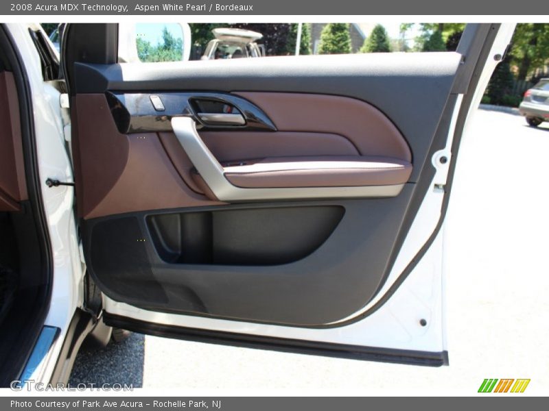 Aspen White Pearl / Bordeaux 2008 Acura MDX Technology