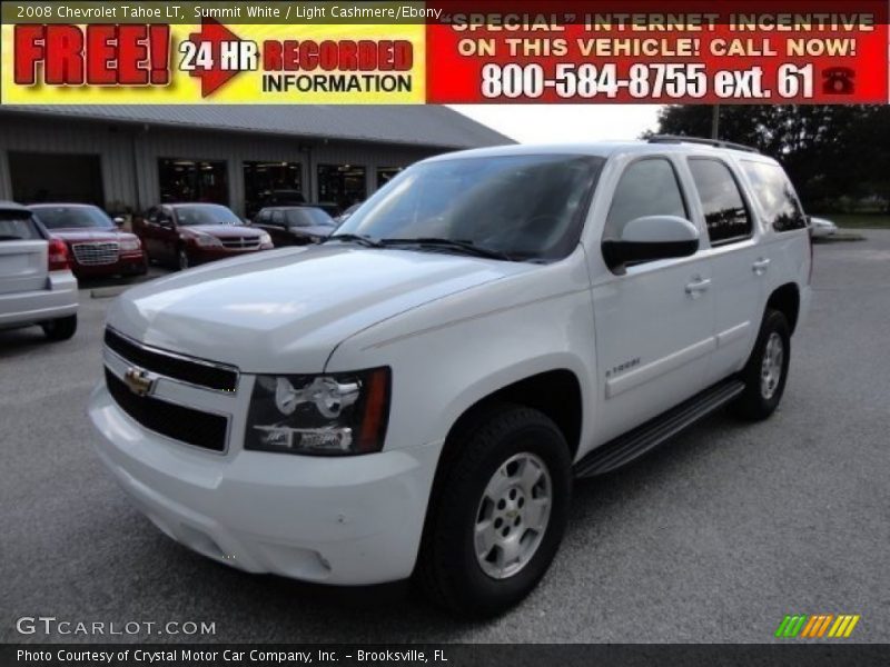 Summit White / Light Cashmere/Ebony 2008 Chevrolet Tahoe LT